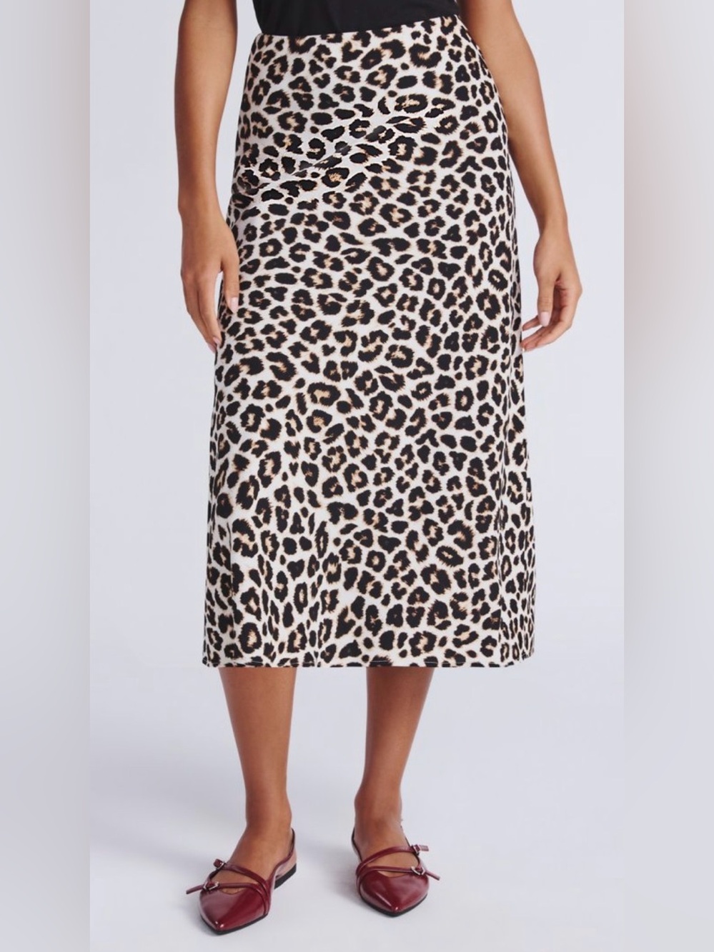 Leopard Print Midi Skirt